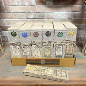 96x Caixas de Resina para rituais - Embalagem expositora (12 Fragrancias x 8 caixas de cada fragrância)