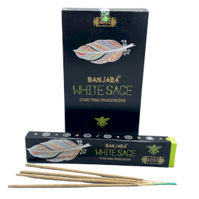 12x Incenso Banjara Tribal Smudge - Sálvia Branca