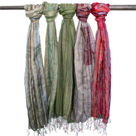 10x Cachecois Boho indianos - 22x72cm - Verdes aleatórios