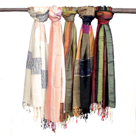 10x Cachecois indianos Boho - 28x72cm - Verdes aleatórios