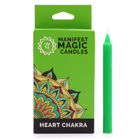 3x Velas Mágicas do Manifesto (pacote de 12) - Verde - Chakra do Coração