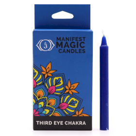 3x Velas Mágicas do Manifesto (embalagem com 12) - Azul Escuro - Chakra do Terceiro Olho