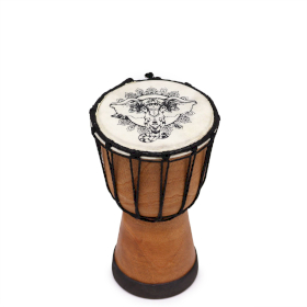 Tambor de djembe de topo largo feito à mão - 20cm