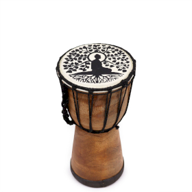 Tambor de djembe de topo largo feito à mão - 25cm
