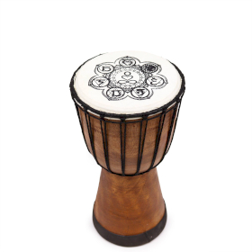 Tambor de djembe de topo largo feito à mão - 30cm