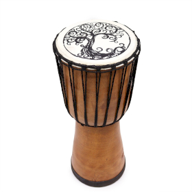 Tambor de djembe de topo largo feito à mão - 40cm