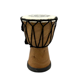Tambor de djembe de topo largo feito à mão - 15cm