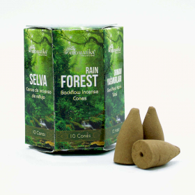 12x Embalagem de 10 Incensos Backflow Masala - Floresta Tropical