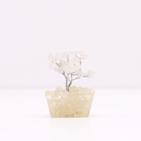 12x Mini Árvores de Pedras Preciosas em base de Orgonite - Quartzo Rocha (15 pedras)