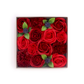 Caixa Quadrada - Rosas Vermelhas Clássicas