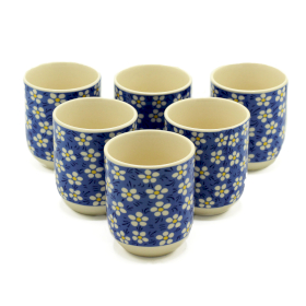 6x Chávenas de Chá de Ervas - Margarida Azul