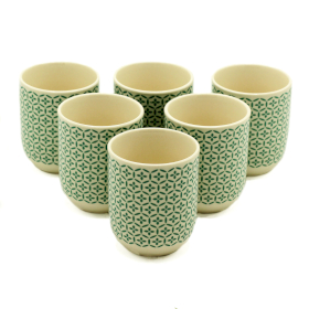 6x Chávenas de Chá de Ervas - Mosiac Verde