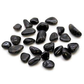 24x Pedras Africanas Pequenas - Ônix Preto