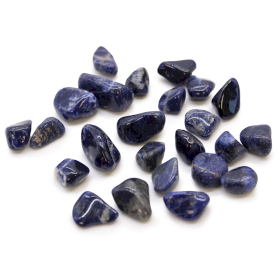 24x Pedras Africanas Pequenas - Sodalite - Azul puro