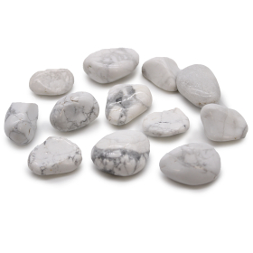 12x Pedras Africanas Médias - Howlite Branca - Magnesite