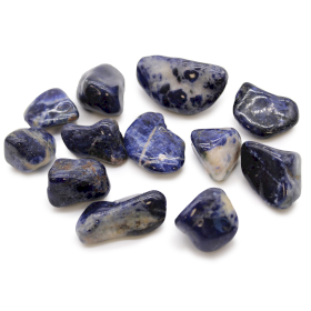 12x Pedras Africanas Médias - Sodalite - Azul Puro