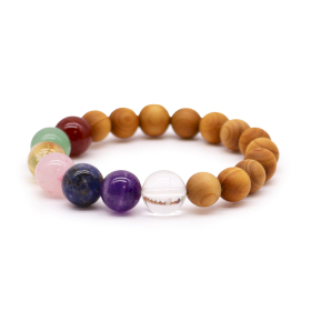 3x Pulseira de Cedro - Sete Chakras