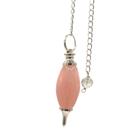 Pêndulo de Pedras Preciosas em Forma de Lingam - Quartzo Rosa