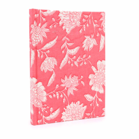 Cadernos com Encadernação de Algodão 20x15cm - 96 Páginas - Floral Rosa