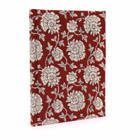 Cadernos com Encadernação de Algodão 20x15cm - 96 Páginas - Floral Bordô
