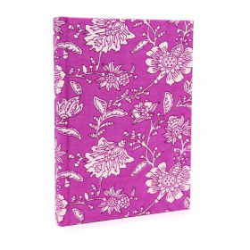 Cadernos com Encadernação de Algodão 20x15cm - 96 Páginas - Floral Fúcsia