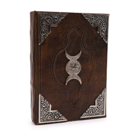 Livro Bronzeado Castanho - Lua Tripla em Zinco - 200 páginas com bordas decalcadas - 26x18cm