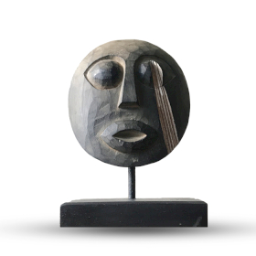 Máscara Decorativa Tribal de Timor - Antiga 27x20cm