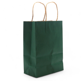 12x Saco de Papel Grande com Asa de Cordão (26x32x12cm) - Verde (130g)