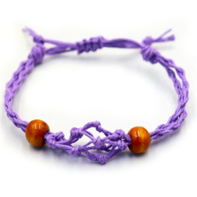 10x Pulseiras em Cordão Macramé para Pedras Preciosas 20-28cm - Roxo