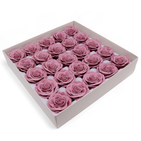 25x Flores de Sabão Artesanal Grandes (7 Camadas) Rosas Vintage - Malva