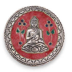 6x Porta-Incenso Buda Vermelho 10cm
