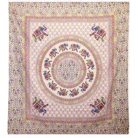 Tapeçaria de Parede / Pareo - Mandala Elefante - Roxo & Azul
