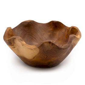Fruteira Média em Madeira de Teca Lisa - 21x9cm