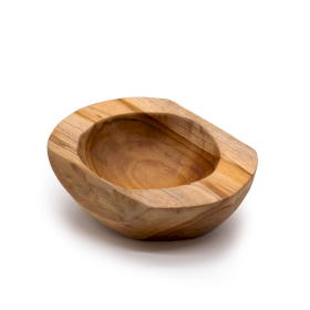 Tigela Média em Madeira de Teca de Forma Natural - 20x7cm