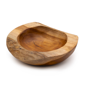 Tigela Grande em Madeira de Teca de Forma Natural - 25x7cm