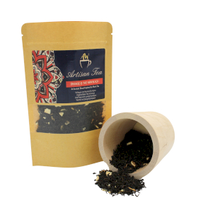 3x 50g de chá preto orgânico de Laranja