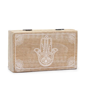 Caixa Quadrada Média 17x10x4,2cm - Hamsa Branco