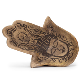 Bandeja Comprida 30x20,5x2,5cm - Hamsa com Buda Preto