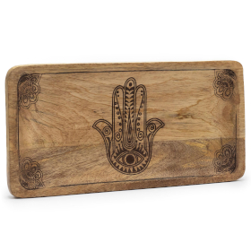 Bandeja Comprida 30x15x2,5cm - Hamsa Preto