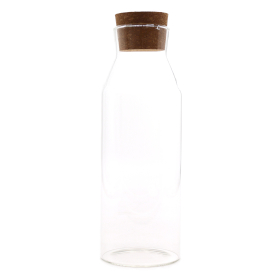 Frasco de Vidro com Tampa de Cortiça - Transparente - 25cm
