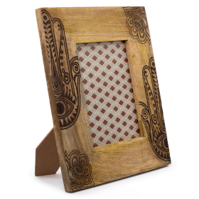 Moldura Grande em Madeira de Manga (para 13x18cm) 28x23x2cm - Hamsa - Preto