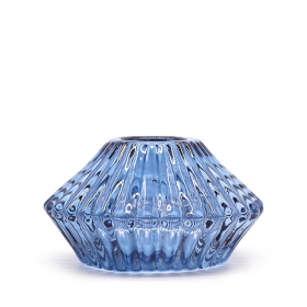 3x Suporte Reversível para Vela de Jantar /  Vela de Chá Flor - Azul Real