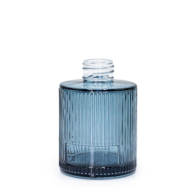 6x Garrafas Difusoras Redondas com Relevo 150ml (Pescoço de 28mm) - Azul Fumado