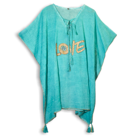 Nomad Sari - Kaftan - Turquesa & Ouro com Design de Amor