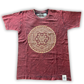 T-shirt Pequena Efeito Lavagem - Chakra - Bordô