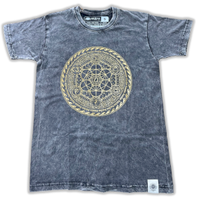 T-shirt Pequena Efeito Lavagem - Chakra - Cinzento Escuro