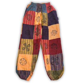 Nomad Sari - Calças Cogumelo - Estampas em Bloco - Laranja S/M