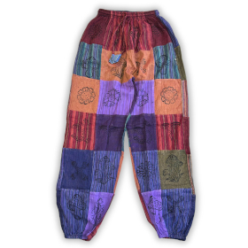 Nomad Sari - Calças Cogumelo - Estampas em Bloco - Roxo S/M