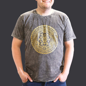 T-shirt Efeito Lavagem - Chakra - Cinzento Escuro
