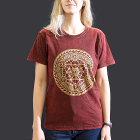 T-shirt Efeito Lavagem - Chakra - Bordô